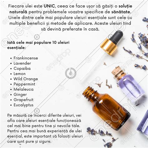 Infografic despre uleiuri esențiale pentru relaxare