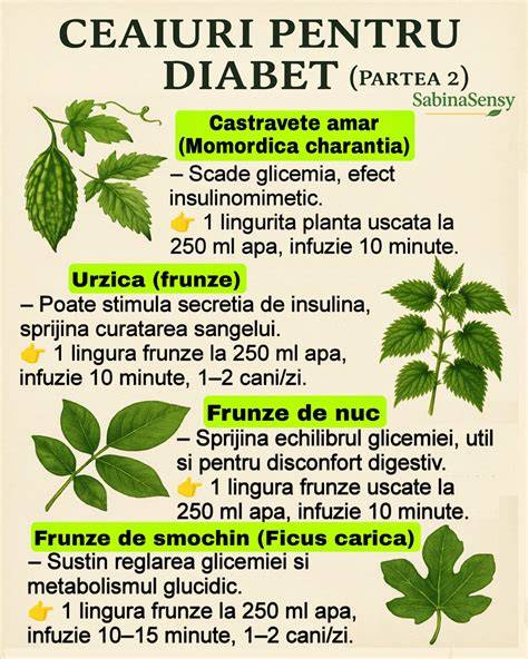 Ilustrație cu plantele utile în ceaiuri calmante