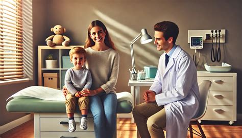 Copil fericit la cabinetul medicului pediatru