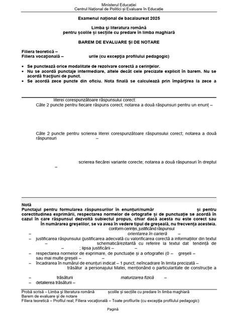 Infografic - structura probei Limba Materna la Bacalaureat