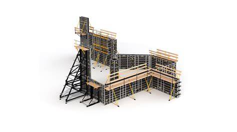 Infografic: structuri de cofraj din scandură - componente, conexiuni și flux de lucru