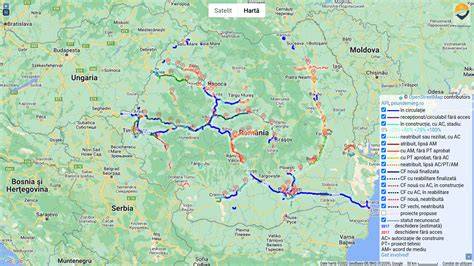 Harta traseelor de monitorizare a proiectelor de infrastructură în județ