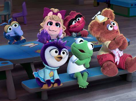 Infografic: Fluturaș de distribuție a personajelor din Muppet Babies