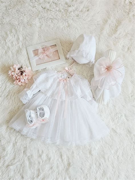 Set botez rochita voal dantela botocei bentiță