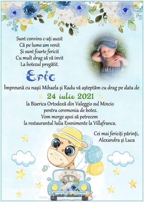 Invitatie baby shower cu tema naturii