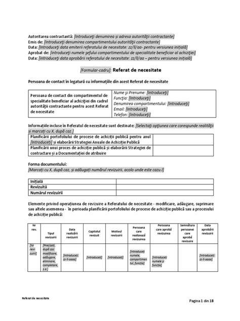Infografic: Sistemul de referate de necesitate si legatura cu caietul de sarcini