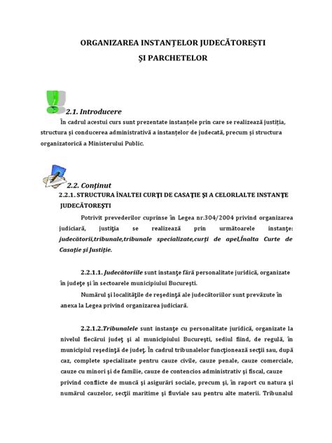 Organigrama parchetelor și a instanțelor din sistemul judicial