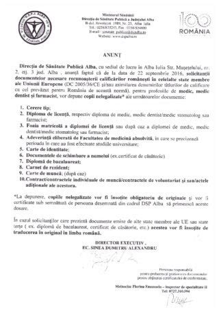 Documente necesare admiterii la rezidențiat