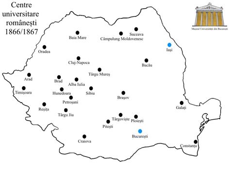Harta centrelor universitare medicale din România