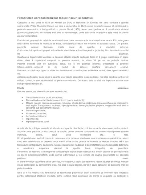 Diagrama Riscuri Administrare Corticosteroizi Topici