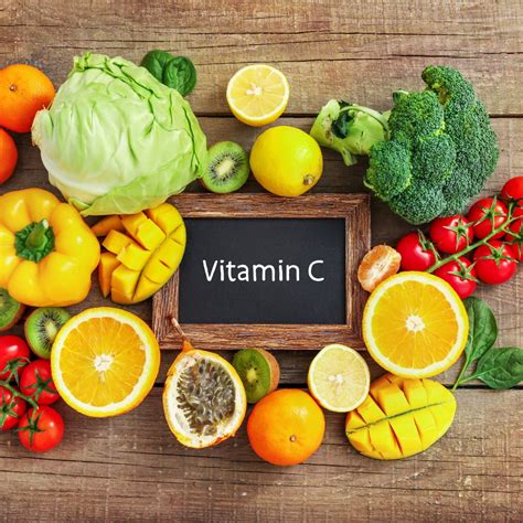Scheme: rolul vitaminei C în organism (antioxidant, sinteza colagen, absorția fierului)