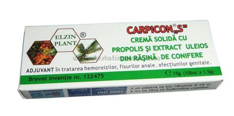 Infografic: Compoziția Carpicon S (extract uleios din rășină de conifere, ceară de albine, unt de cacao substituent)