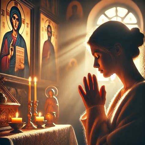 iconografie: pântec și rugăciune (ilustrație tematică religioasă)