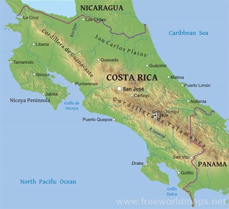 Hartă Costa Rica