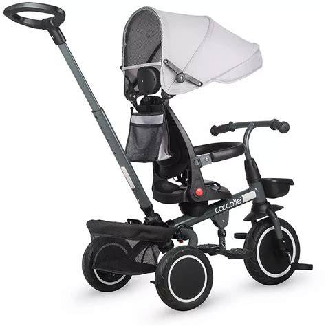 Tricicleta Coccolle Venti - imaginea produsului cu partile principale: cadru, cos, scaun si maner