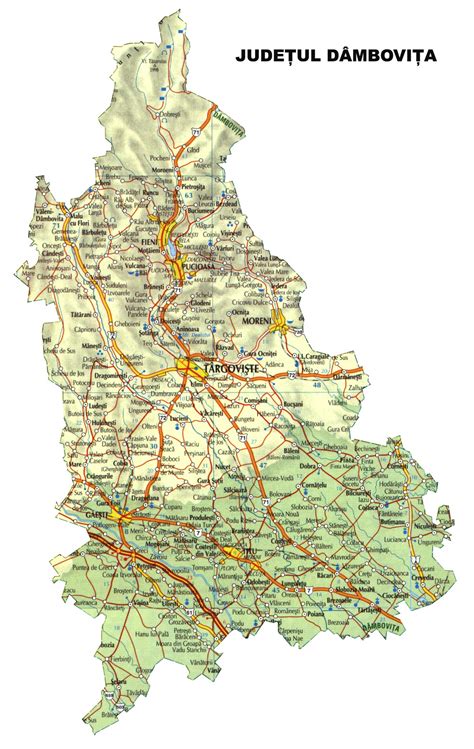 Hartă ilustrând județul Dâmbovița