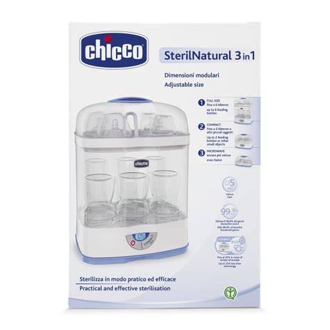 Infografic: cicluri de sterilizare Chicco SterilNatural 3in1