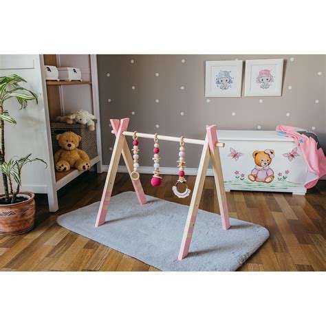 Centro de activitate din lemn pentru bebelusi