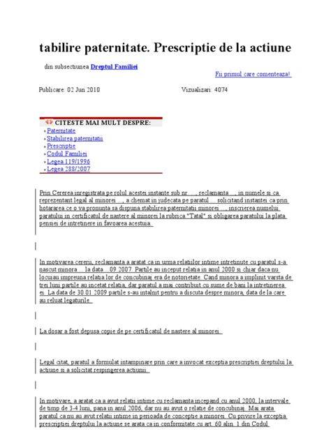 Grafic: flux procesual stabilire paternitate