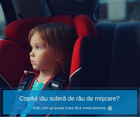 Copil care suferă de rău de mișcare în mașină