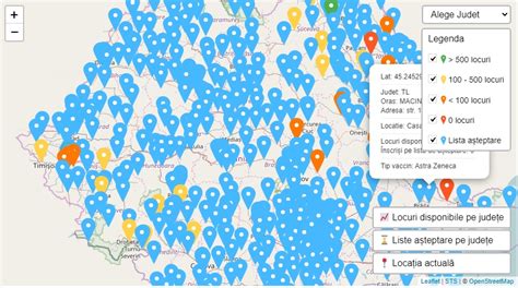 Hartă cu locațiile centrelor MedLife