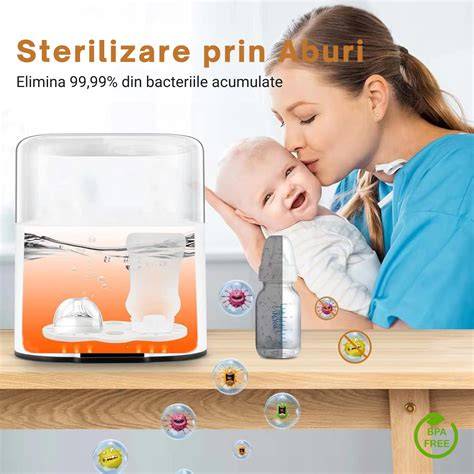 Infografic: pasii sterilizarii biberoanelor si suzetelor