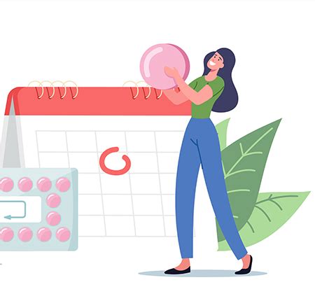 Ilustrație a calendarului menstrual, indicând perioada optimă pentru consultație