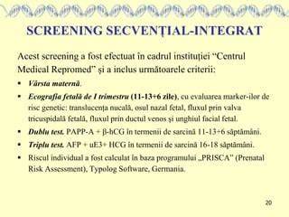 Infografic: fluxul screening-ului prenatal și testelor diagnostic