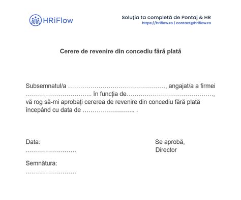 Schema comportamentală de revenire în muncă după concediu