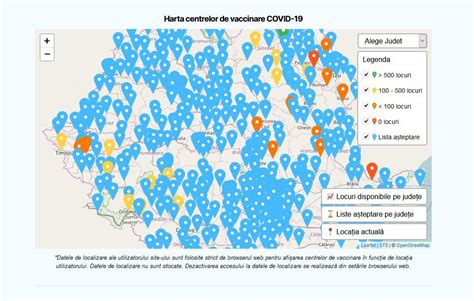 Harta interactiva a centrelor de neonatologie si ratele de supravietuire pe varste gestationale