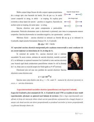 Infografic: reprezentare generală a sarcinilor elementare și a unității coulomb