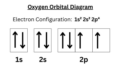 Schema orbitalilor atomici pentru oxigen: 1s, 2s, 2p