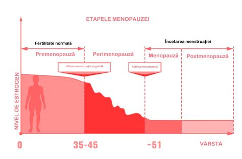 Infografic: perioadele vieții reproductive ale femeii (perimenopauză, menopauză, postmenopauză) și operațiuni de reproducere asistată