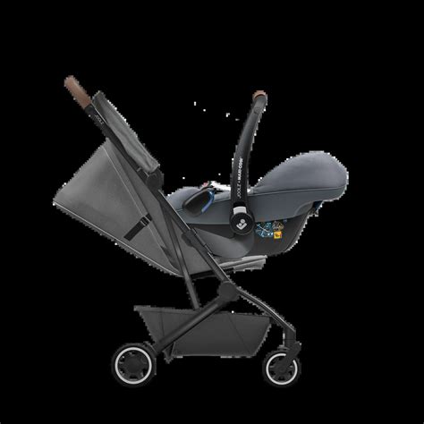 Ilustrație cu un adaptor de scoică atașat unui carucior