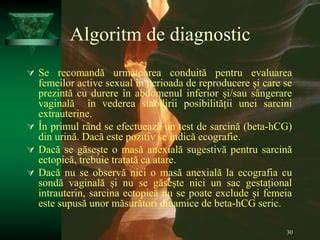 Imaginea 1: flux de diagnostic pentru sarcina ectopică (ecografie, teste hCG, evaluare clinică)