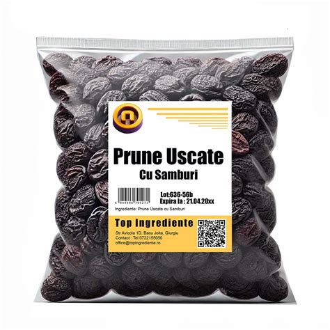 Prune uscate: aspect, textura si culoare