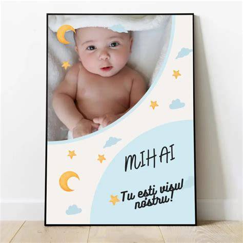 Rama foto cu nume și date - exemplu de cadou personalizat