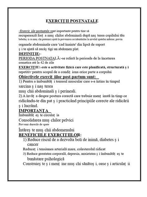 Exerciții postnatale recomandate în primele 12 săptămâni