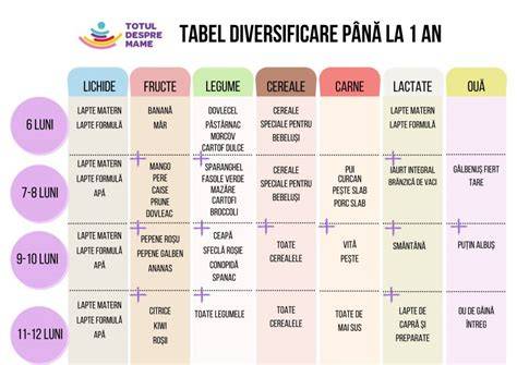 tabel: planul de diversificare la 6 luni pe o săptămână