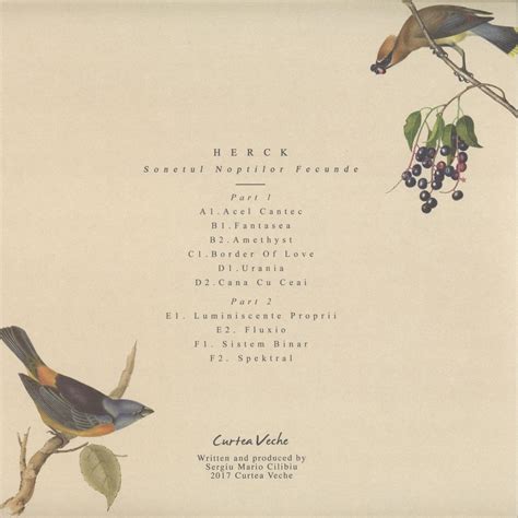 Copertă album Herck - Sonetul Nopților Fecunde