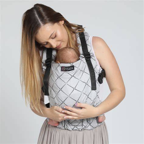 ISARA marsupiu ergonomic - imagine demonstrativa a pozitiei literei M
