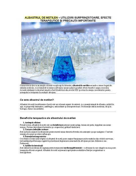 Infografic: mecanismele de actiune ale albastrului de metilen in organism