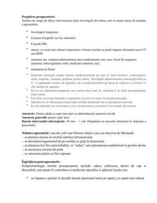 Flux preoperator: consultație cu chirurgul și anestezistul, analize, acord, pregătire