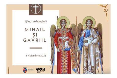 Infografic: „Ziua Sfinţilor Mihail şi Gavriil - Nume, protecţie, urări”