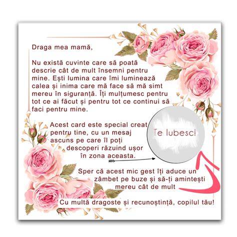 Card cu mesaj personal de încurajare pentru viitoare mămici