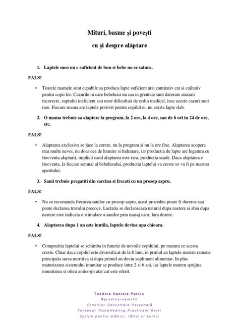 Infografic despre alaptare si mituri comune