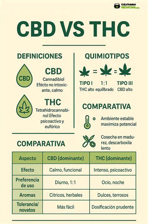 Infografic: comparatie CBD vs THC si aspecte de siguranta