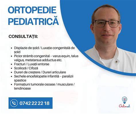 Infografic: traseu profesional Dr. Mihai Codrin Galinescu în ortopedie pediatrică