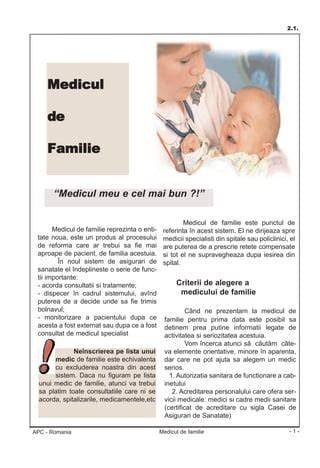 Infografic: Rolul si traseul pacientului la medicul de familie in sistemul de sanatate