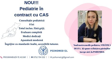 Infografic cu etapele consultatiei pediatrice si servicii CAS